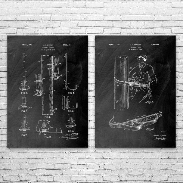 Lineman Patent Wall Art Set of 2