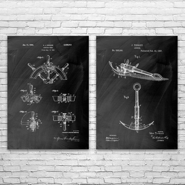 Nautical Patent Wall Art Set of 2