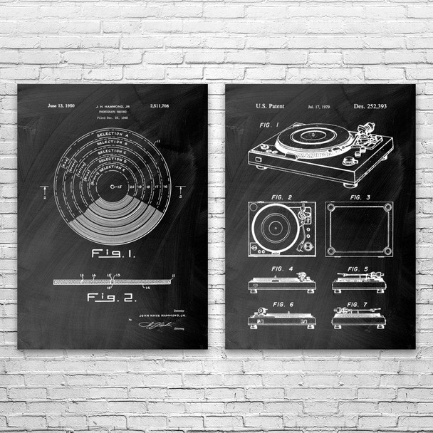 DJ Equipment Patent Wall Art Set of 2