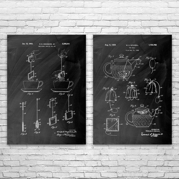 Tea Patent Wall Art Set of 2