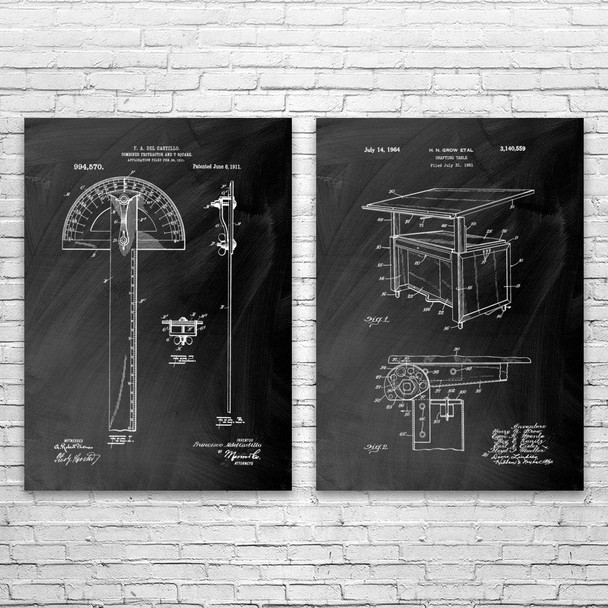 Architect Patent Wall Art Set of 2 Architect Patent Wall Art Set of 2