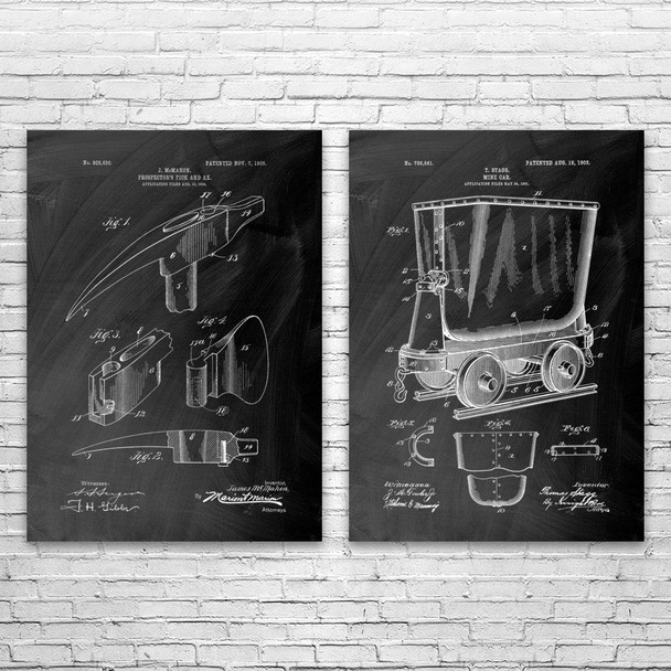 Mining Patent Wall Art Set of 2