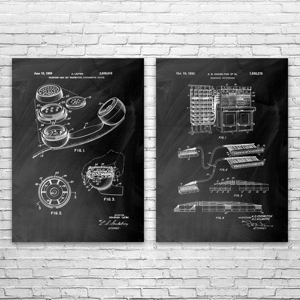 Telephone Patent Wall Art Set of 2