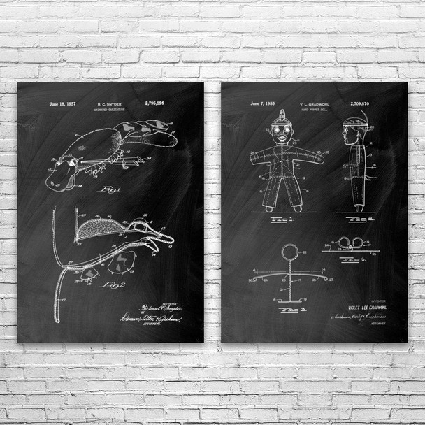 Puppet Patent Wall Art Set of 2