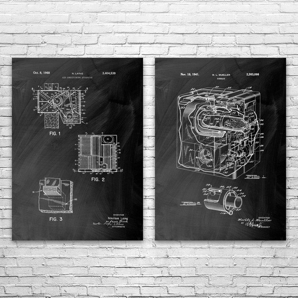 HVAC Patent Wall Art Set of 2