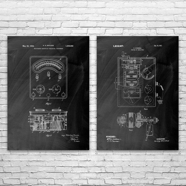 Electrician Patent Wall Art Set of 2