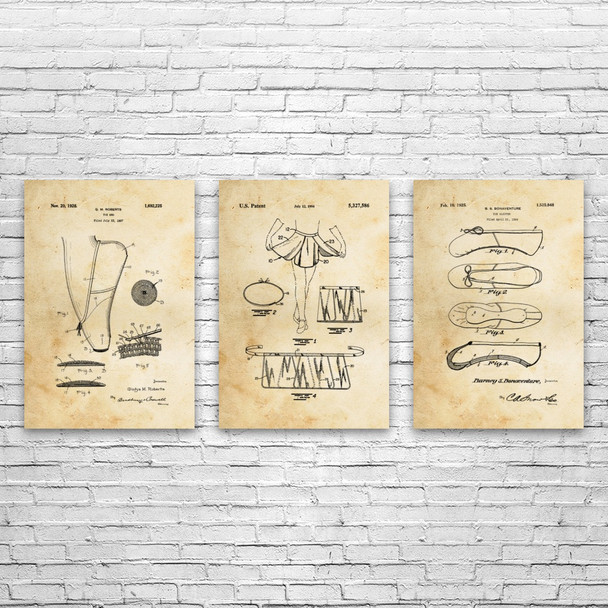 Ballet Patent Wall Art Set of 3