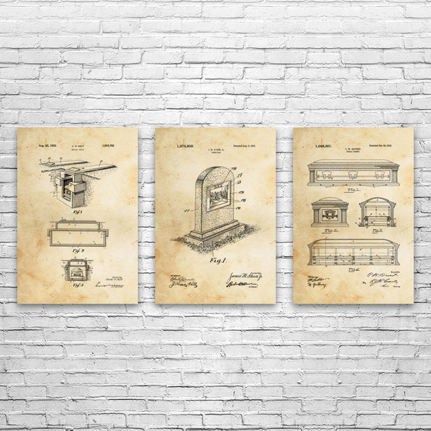 Funeral Home Patent Wall Art Set of 3