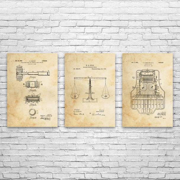 Courthouse Patent Wall Art Set of 3