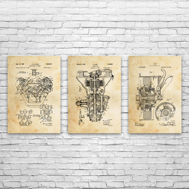 Automotive Patent Wall Art Set of 3