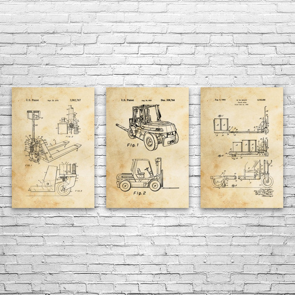 Warehouse Patent Wall Art Set of 3