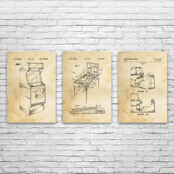 Arcade Patent Wall Art Set of 3
