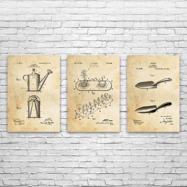 Gardening Patent Wall Art Set of 3