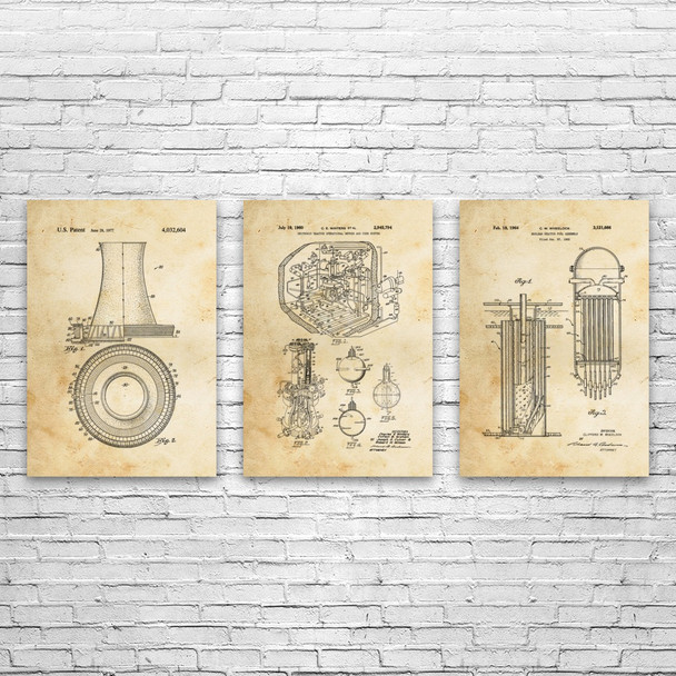 Nuclear Power Wall Art Set of 3 Nuclear Power Wall Art Set of 3