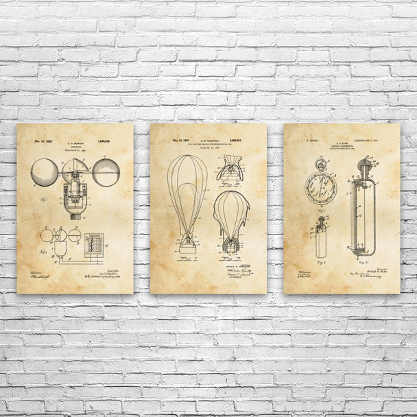 Meteorology Patent Wall Art Set of 3