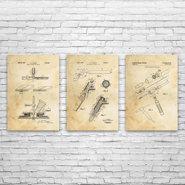 Welding Patent Wall Art Set of 3 Welding Patent Wall Art Set of 3