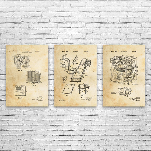 HVAC Patent Wall Art Set of 3 HVAC Patent Wall Art Set of 3