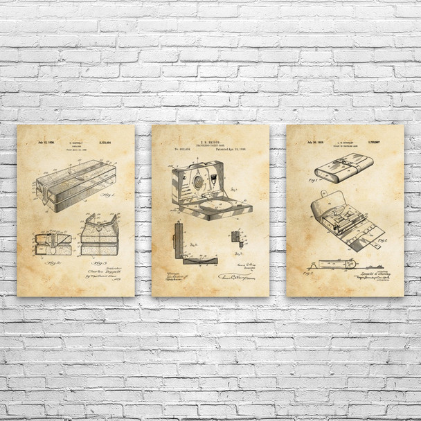 Shaving Kit Patent Wall Art Set of 3