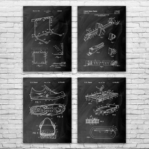 Track & Field Patent Wall Art Set of 4