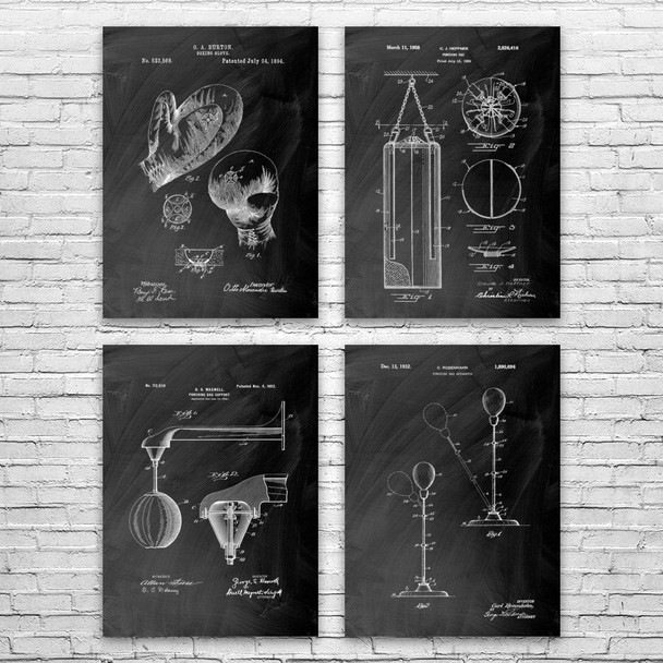 Boxing Patent Wall Art Set of 4