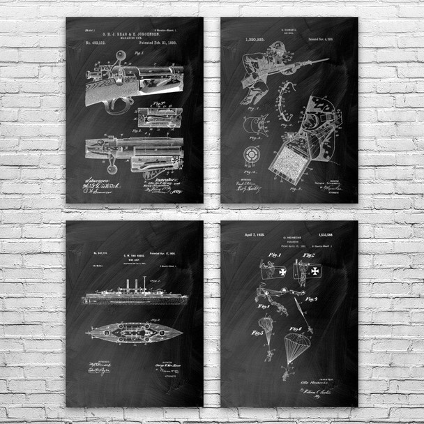 WW1 Patent Wall Art Set of 4