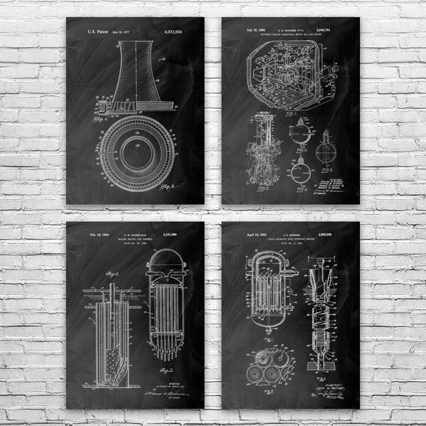 Nuclear Power Patent Wall Art Set of 4