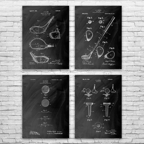 Golf Patent Wall Art Set of 4