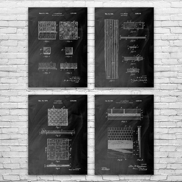 Flooring Patent Wall Art Set of 4
