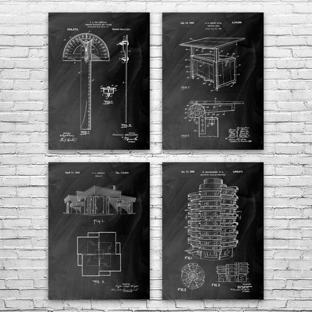 Architect Patent Wall Art Set of 4