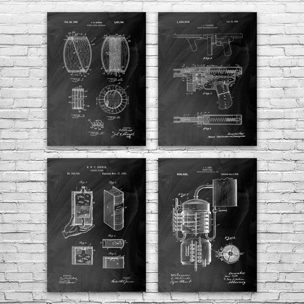 Bootlegger Patent Wall Art Set of 4