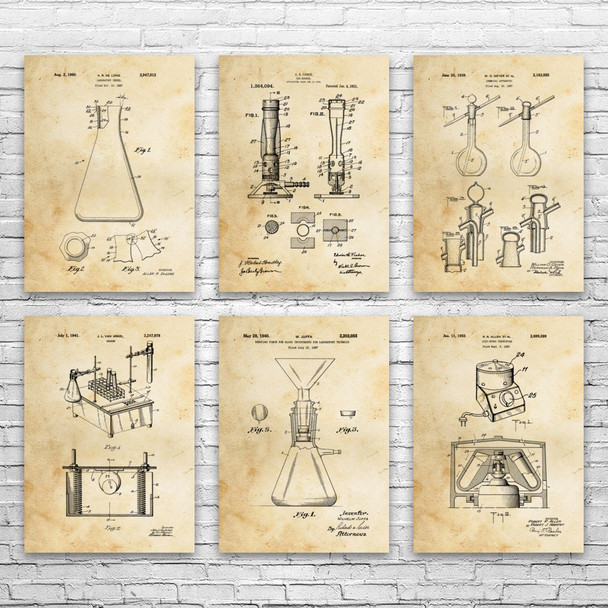 Chemistry Patent Wall Art Set of 6