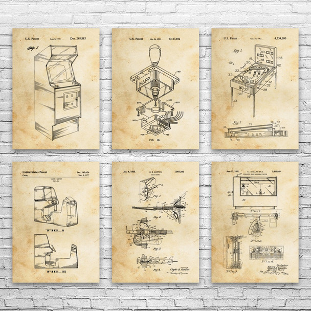 Arcade Patent Wall Art Set of 6