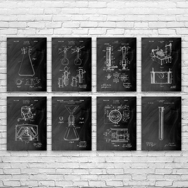 Chemistry Patent Wall Art Set of 8
