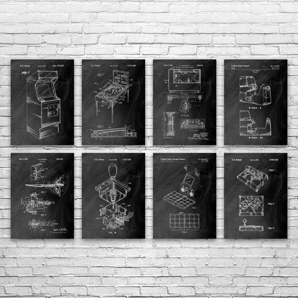 Arcade Patent Wall Art Set of 8