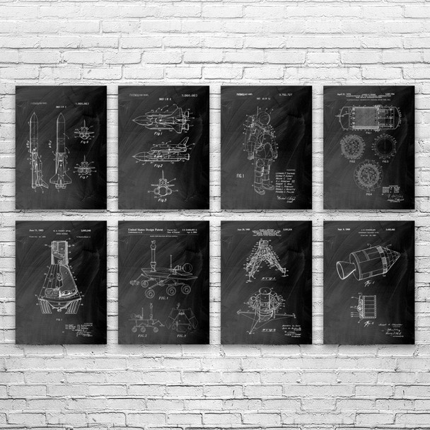 NASA Space Patent Wall Art Set of 8
