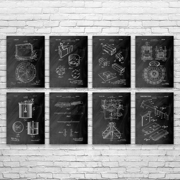 Cheese Patent Wall Art Set of 8