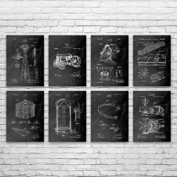 Farming Patent Wall Art Set of 8