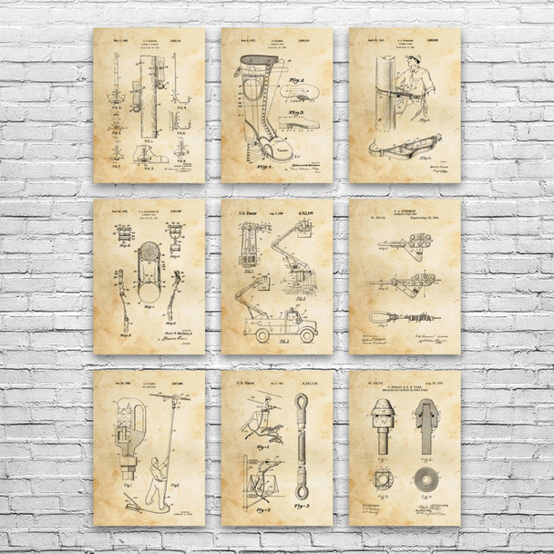 Lineman Patent Wall Art Set of 9