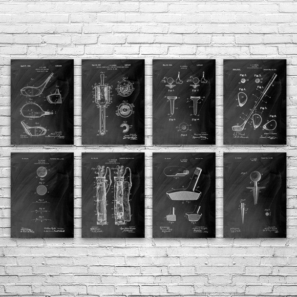 Golf Patent Wall Art Set of 8