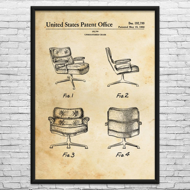 1962 Office Chair Patent Wall Art