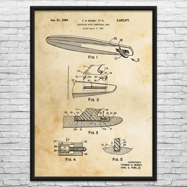 Surf Board Patent Wall Art