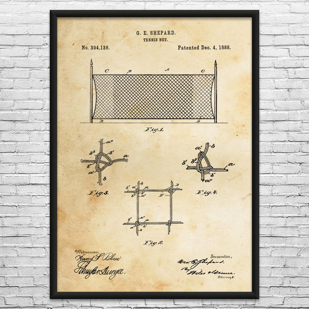 Tennis Net Patent Wall Art