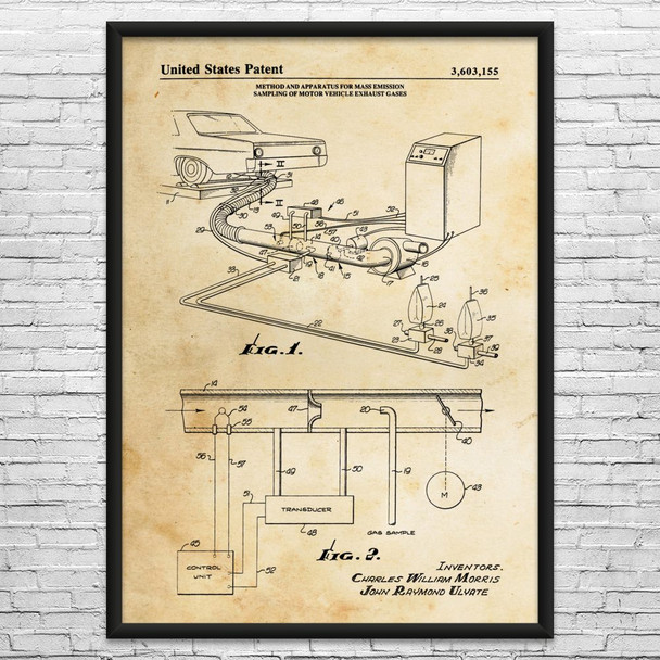 Emissions Testing Patent Wall Art