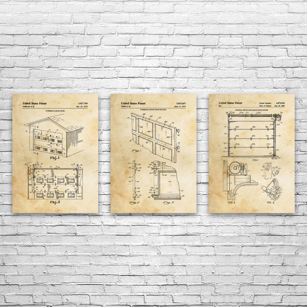 Garage Patent Wall Art Set of 3