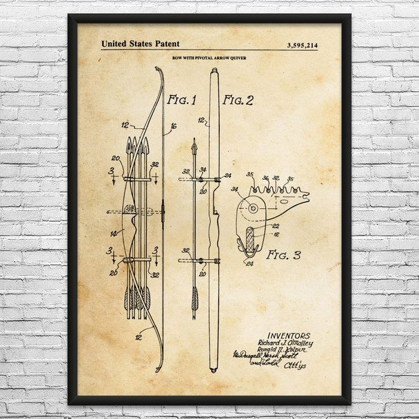 Bow Quiver Patent Wall Art