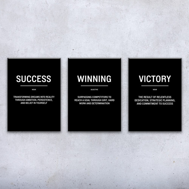 Success Winning Motivational Prints Set of 3 Success Winning Motivational Prints Set of 3