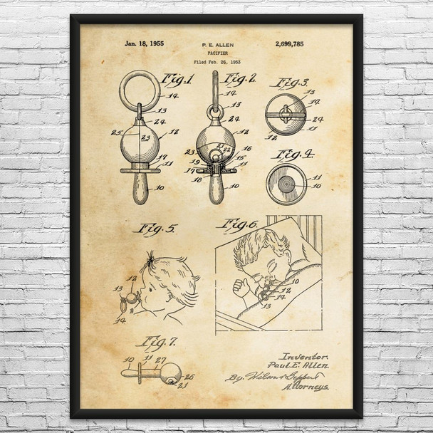 Pacifier Patent Wall Art