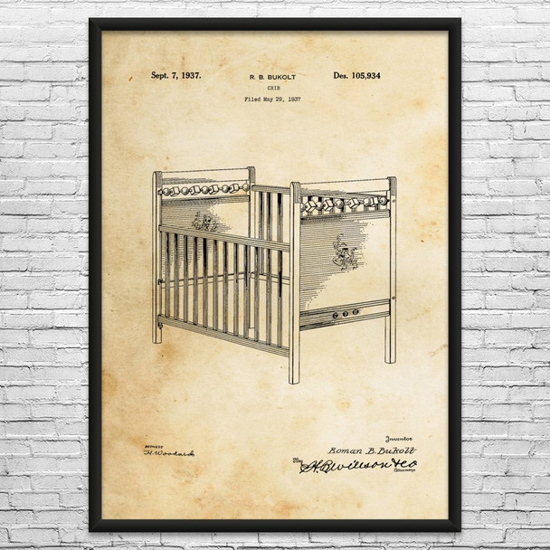 Baby Crib Patent Wall Art