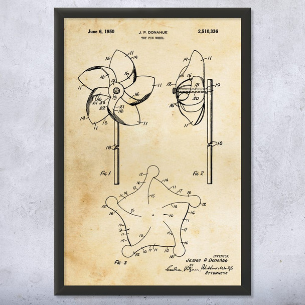 Pinwheel Patent Wall Art