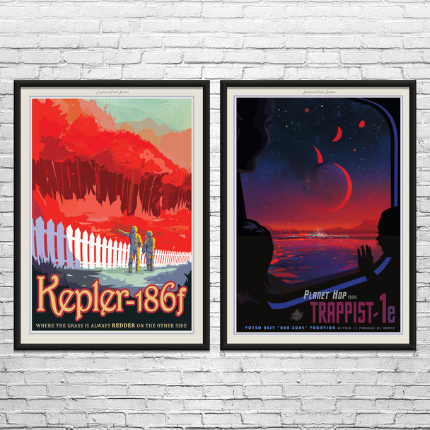 Exoplanet Space Tourism Wall Art Set of 2